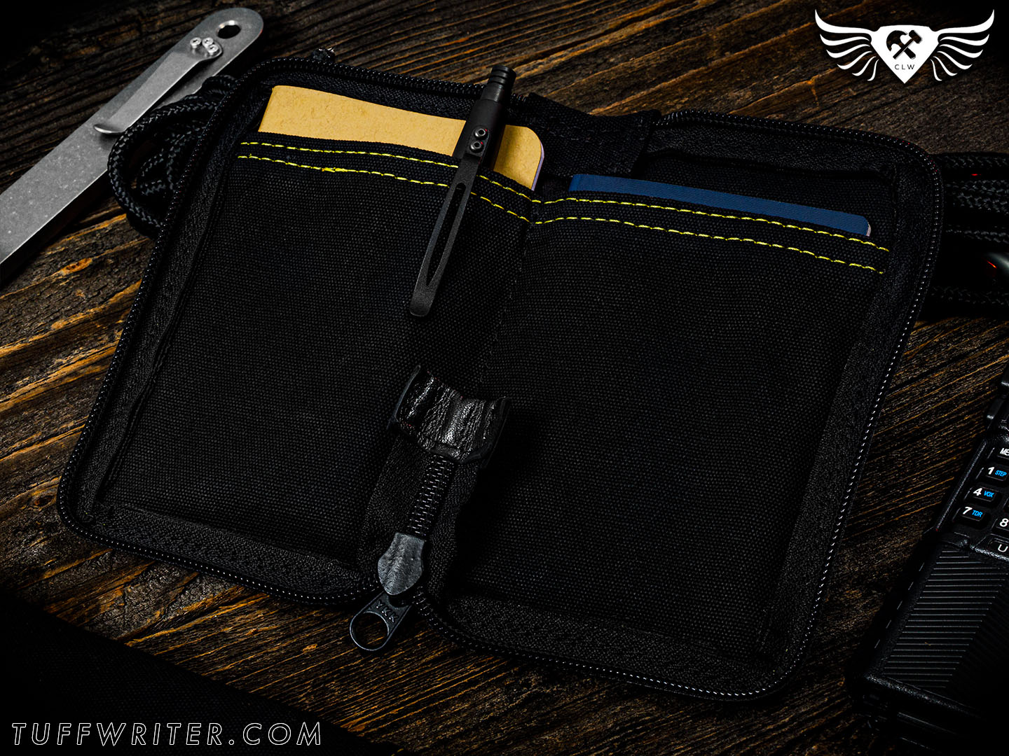 Memo Book + Passport Case - Waxed Canvas/Yellow Stitch