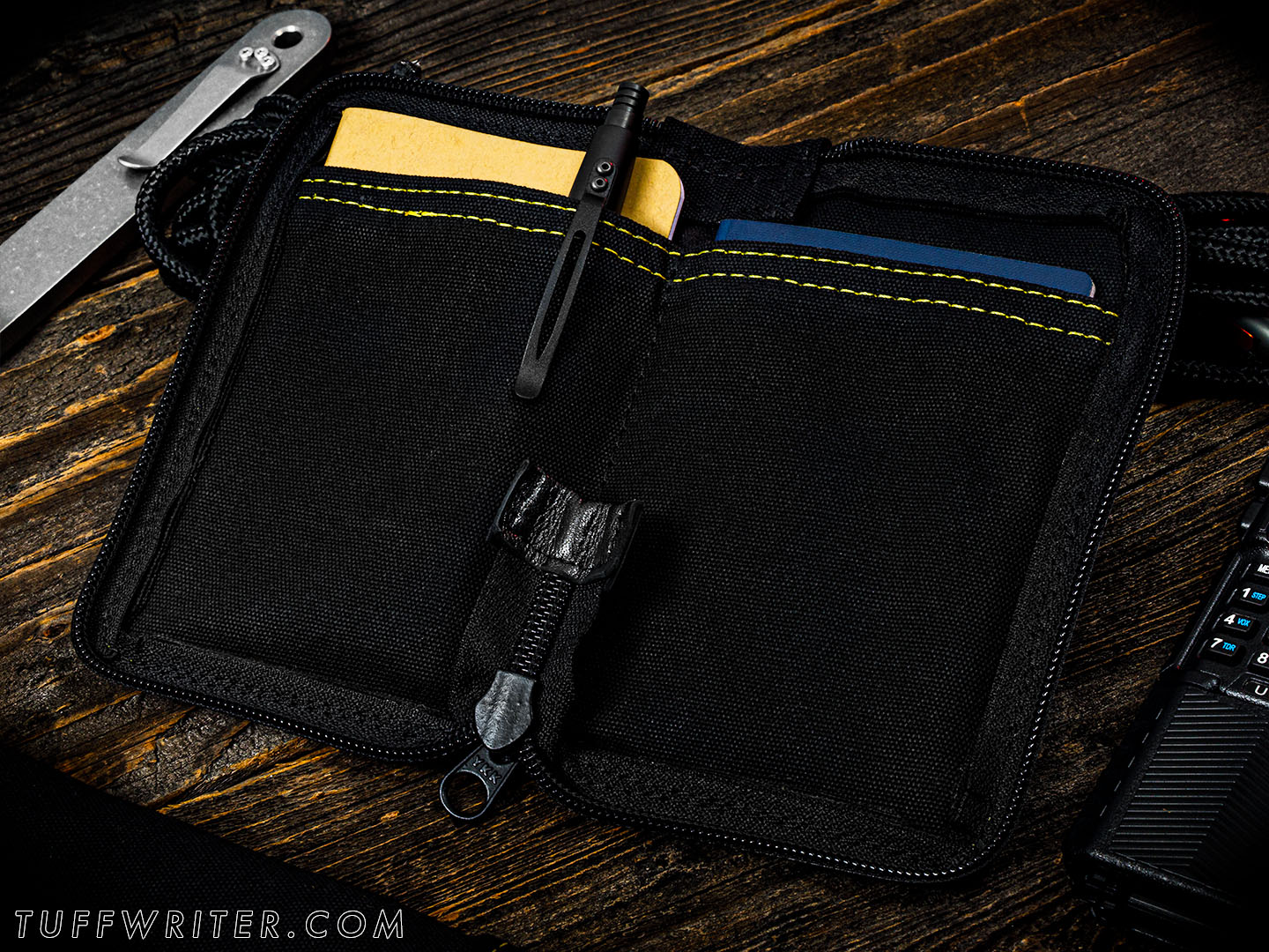 Memo Book + Passport Case - Waxed Canvas/Yellow Stitch