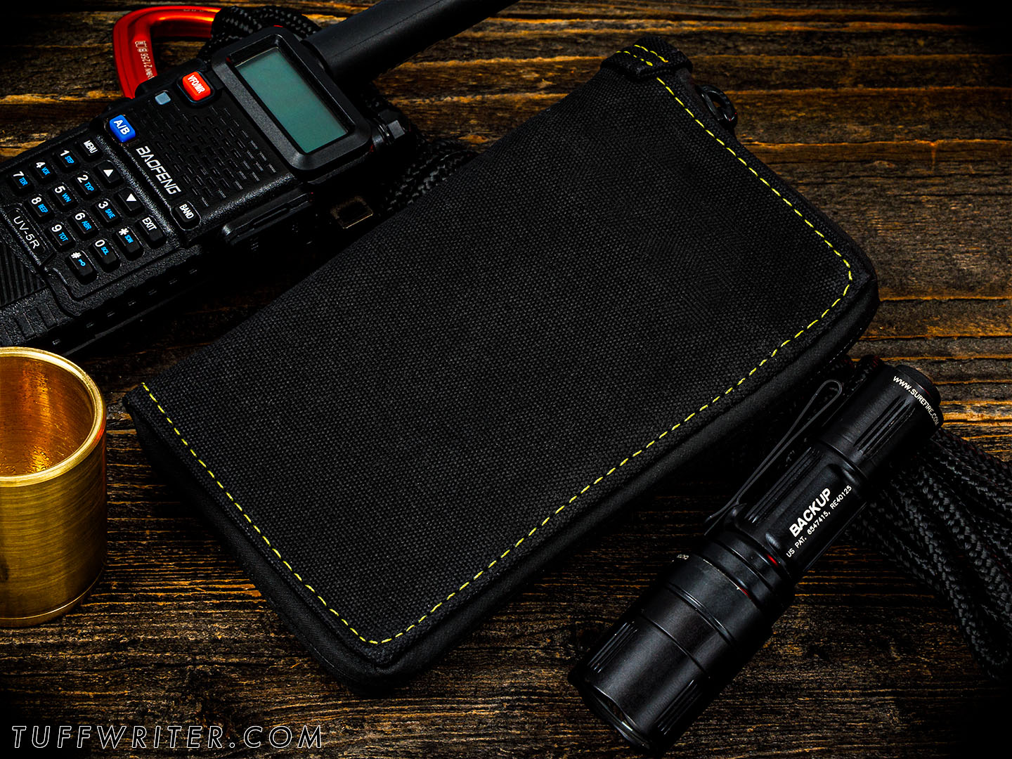 Memo Book + Passport Case - Waxed Canvas/Yellow Stitch