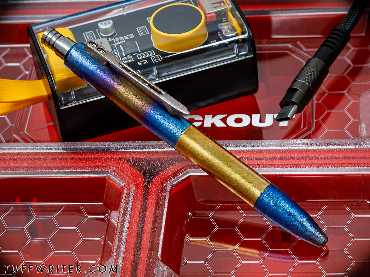 Mk Zero SPECIAL MISSION Pen - Titanium Flamed/Brass Brushed